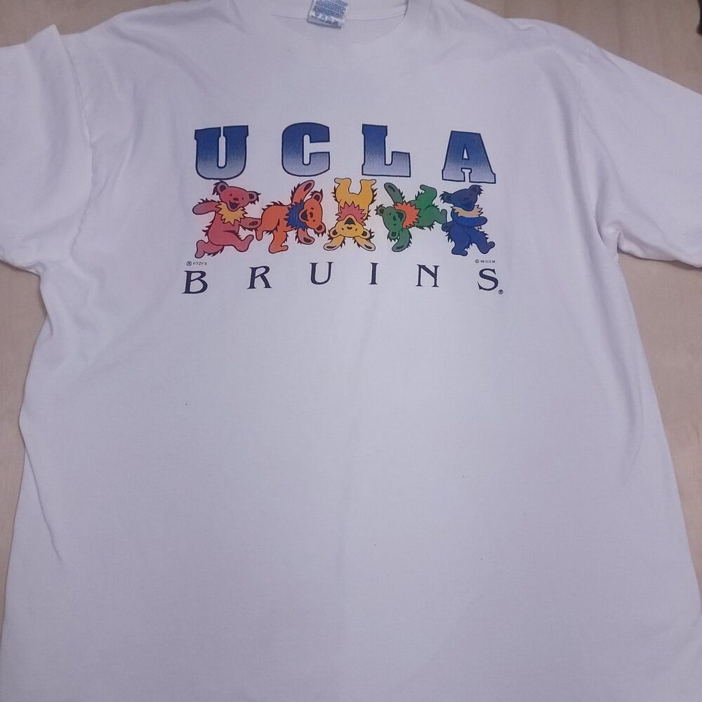 Vintage 90s 1994 Grateful Dead UCLA BRUINS Fitzy's White T-shirt Bear XL